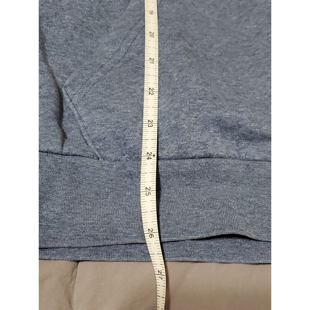 Adidas Men’s M Blue Hoodie Pullover 3‑Stripes Logo Sweatshirt Kangaroo Pocket - Picture 6 of 13